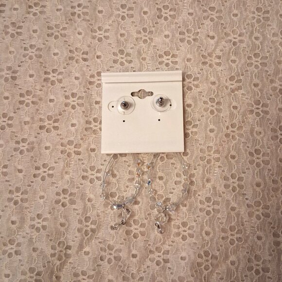 NEW Genuine Clear Austrian Crystal Handcrafted Drop Dangle Earrings  Jewelry - Picture 8 of 9